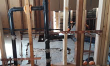 Bathroom plumbing copper repipe and drain installation in Los Angeles, CA