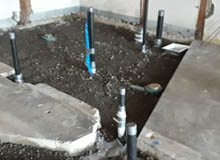 Commercial kitchen installation with drain and water piping in Santa Monica, Los Angeles, CA