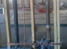 Commercial kitchen piping at Heavenly Pancake in San Fernando, Los Angeles, CA